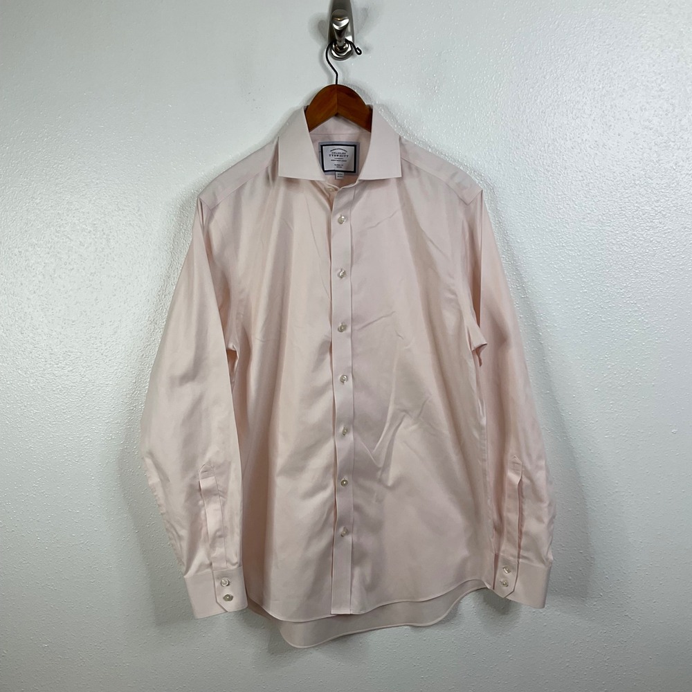 Charles‎ Tyrwhitt Classic Fit Non-Iron Peach Long Sleeve Button Down Shirt